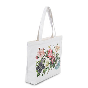 wholesale custom little flower printing organic cotton canvas tote bag shopping bag,cotton bag,canvas bag