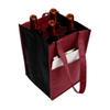 Customized logo reusable 6 bottle wine non woven shopping tote bag