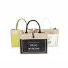 Eco friendly laminated jute bag burlap reusable linen beach bag hessian shopping tote bags with custom logo