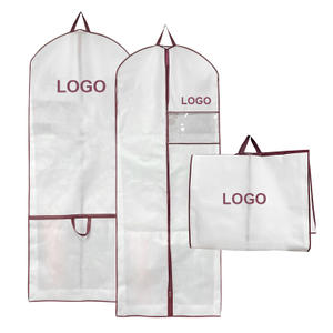 custom logo print non woven fabric eco-friendly foldable wedding dress suit garment bag