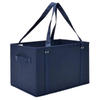 Large Heavy Duty Collapsible Reusable Reinforced Bottom Washable folding Grocery Basket Box Foldable Canvas Tote Shopping Bag