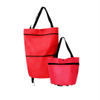 Portable collapsible Large Compartment Cart With Double Handles Folding Shopping Trolley