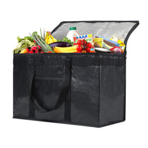 XXL Commercial Insulated Bag for Groceries or Food Delivery Hot & Cold Thermal Bag Foldable Stands Upright Sturdy Zipper