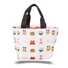Custom Black Handle Full Color Cartoon Sublimation Printing Canvas Cotton Tote Shopping Bag for Women