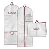 custom logo print non woven fabric eco-friendly foldable wedding dress suit garment bag