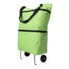 Factory sale Promotion folding shopping collapsible trolley bag with 2 wheels/shopping bag with wheels