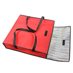 Custom printed big duty fresh pizza food delivery bag with logo/wholesale insulated square cooler bag with handle
