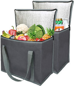 Customized Insulated Reusable Grocery Shopping Bags, Xl, Large Picnic Cooler Bag Zipper Zippered Top Keep Cold