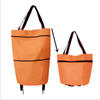 Portable collapsible Large Compartment Cart With Double Handles Folding Shopping Trolley