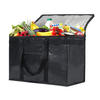 XXL Commercial Insulated Bag for Groceries or Food Delivery Hot & Cold Thermal Bag Foldable Stands Upright Sturdy Zipper