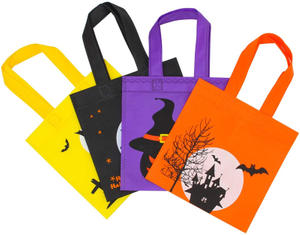 Ecological recycle non woven printing bags for Halloween christmas new year candy gift bag