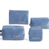Customized logo portable embroidered flannel cosmetic bag velvet storage bag