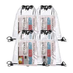 Clear Drawstring Bags Clear Drawstring Stadium Backpack Waterproof Small Clear Bag PVC Drawstring Backpack Shoulder PVC Vinyl Transparent Bag Small Clear Backpack for Sport Event Work Concert