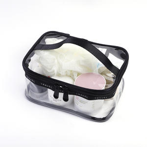 Custom waterproof travel toiletry bag transparent pvc makeup pouch cosmetic bag set
