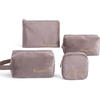 Customized logo portable embroidered flannel cosmetic bag velvet storage bag
