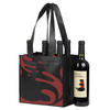 Customized Design Standard Size 6 Bottle Non Woven Wine Tote Bag