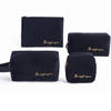 Customized logo portable embroidered flannel cosmetic bag velvet storage bag