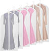  Garment Bag Suit Bag for Storage(Set of 6),Washable Clear Lightweight Garment Bags for Long Dress Dance Costumes Suits Gowns Coats