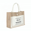 Eco friendly laminated jute bag burlap reusable linen beach bag hessian shopping tote bags with custom logo