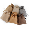wholesaler Custom Logo printed Eco-friendly Small linen pouch jute Burlap shopping Drawstring Gift jute Bag