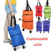 Factory sale Promotion folding shopping collapsible trolley bag with 2 wheels/shopping bag with wheels