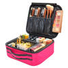 Travel Makeup Bag Cosmetic Train Case Portable With Mirror Removable Strap for Makeup Tools Brushes Bag