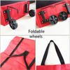 Portable collapsible Large Compartment Cart With Double Handles Folding Shopping Trolley