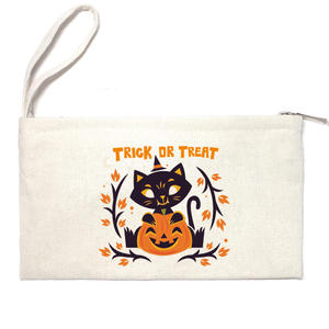 Reusable Halloween Christmas candy bags Cotton Pen Case Blank Makeup Bags Canvas Pencil Bag