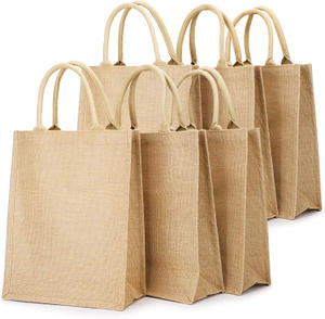 Natural jute bag burlap recycled custom Printed wholesale mini jute tote bag for shopping
